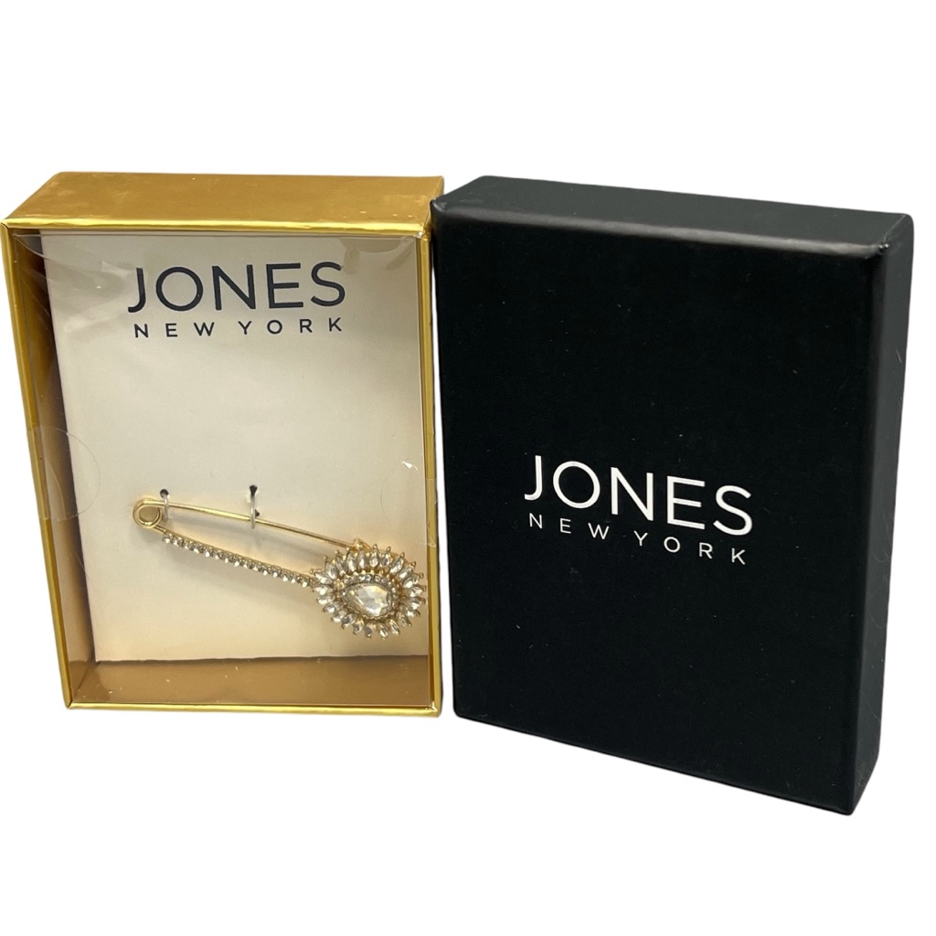 Jones New York Gold Tone Crystal PinBrooch 23$